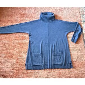 Talbots 100% Merino Wool Turtleneck Tunic Sweater Size L
